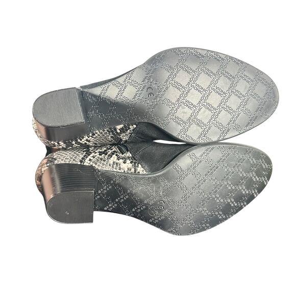 Vionic Naomi Black Snake Print Suede Sz 8 Heel Comfort Ankle Booties boot - Picture 7 of 12